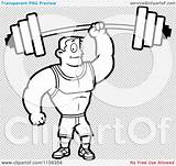 Barbell Holding Fitness Hand Man Outlined Coloring Clipart Vector Cartoon Thoman Cory sketch template