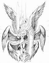 Seraphim Coloring Angel Tattoo Angels Dark Warrior Drawing Deviantart Character Designlooter Winged 318kb Hierarchy Demons Choose Board Tattoodaze sketch template