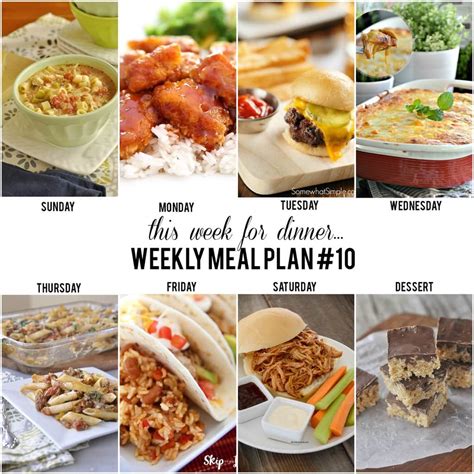 weekly meal plan week    avenue