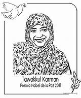 Colorear Nobel Karman Premio Premios Tawakkul Yousafzai sketch template