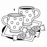 Tea Cups Coloring Matching Surfnetkids Pages sketch template