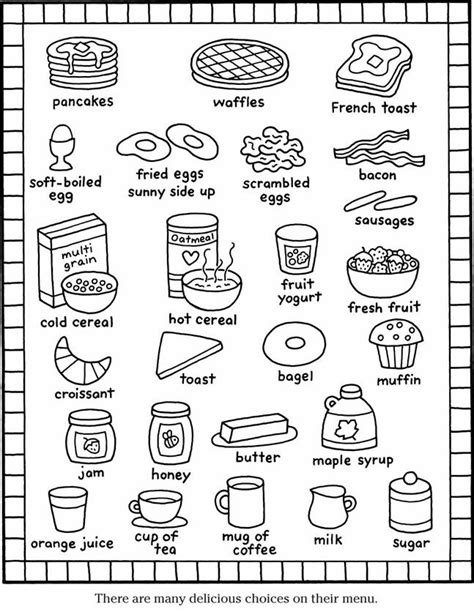 printable coloring pages breakfast