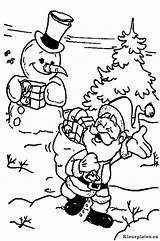 Kleurplaten Sneeuwpop Kerst sketch template