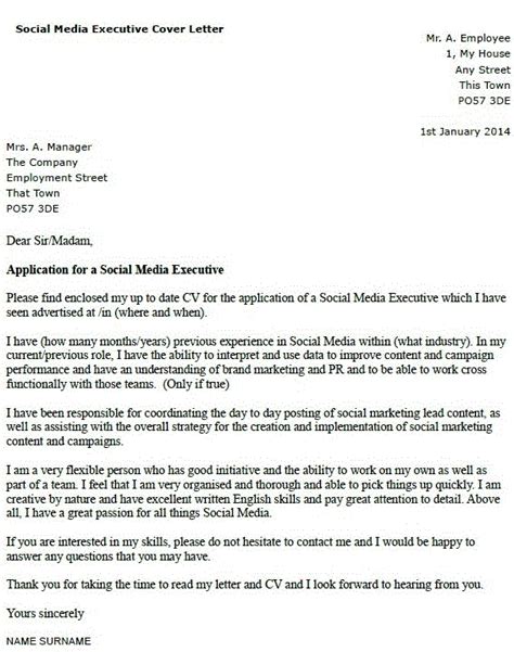 social media executive cover letter  learnistorg
