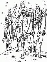 Magos Reyes Colorear Magi Navidad Tres Camino Belen Befana Mago Estrella Siguiendo Puja Catechismo Dibujode Quieres Cammelli sketch template