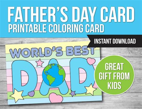 printable coloring card  dad happy birthday card  dad etsy