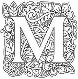 Coloring Letter Mandala Pages Letters Embroidery Charm Delicate Craft Alphabet Monogram Mehndi Letras Urban Threads Style Printable Pattern Adult Colouring sketch template