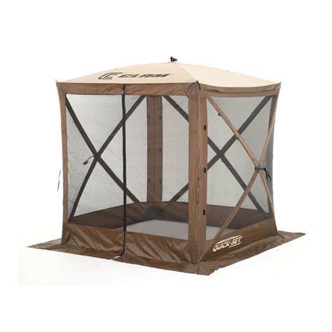 quick set traveler  ft portable camping outdoor gazebo canopy shelter tan  ebay