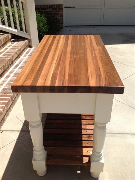 custom black walnut kitchen prep table by oscar woodworks