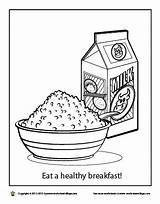 Coloring Breakfast Healthy Eat Food Pages Oatmeal Worksheet Sheets Worksheets Kids sketch template