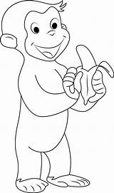 George Curious Coloring Banana Drawing Eating Pages Printable Clipart Monkey Cartoon Kids Face Coloringpages101 Color Drawings Getdrawings Washington Printables Categories sketch template