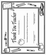 Teacher Coloring Printable Thank Pages Certificate Appreciation Awards Cards Crayola Teachers Thanks Sheets Template Gifts End Year School Print Kids sketch template