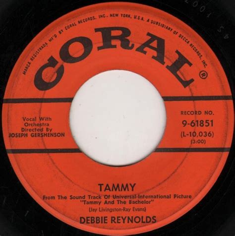 Debbie Reynolds Tammy 1957 Gloversville Pressing