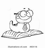 Worm Book Clipart Bookworm Coloring Illustration Royalty Getcolorings Toon Hit Color Illustrationsof sketch template
