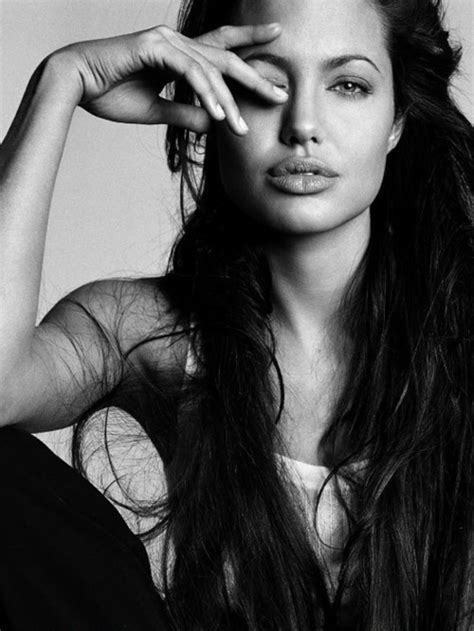 Angelina Jolie Black And White Fashion Glamour Hair