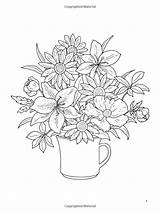 Coloring Pages Floral Book Dover Bouquets Flowers Flower Adult Adults Patterns Embroidery Drawing Nature Printable Colouring Amazon Charlene Tarbox Pattern sketch template