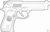 Pistola Revolver Colorare Pistole Beretta Ausmalbilder Handgun Ausdrucken Glock sketch template