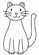 Cat Drawing Simple Coloring Kids Easy Drawings Kid Kitty Draw Cats Pages Color Kidsplaycolor Face sketch template