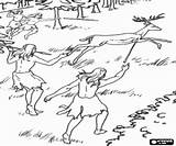 Prehistoria Pintar Cazadores Lanzas Jagers Colorearjunior Afkomstig Prehistory sketch template