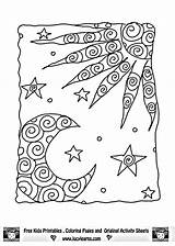 Coloring Moon Pages Sun Stars Drawing Printable Cool Star Adult Color Mandala Kids Adults Sheet Doodle Outline Coloriage Phases Goodnight sketch template
