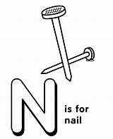 Letter Nail Coloring Printable Nails Print English sketch template