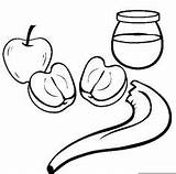 Coloring Honey Rosh Hashanah Pages Shofar Apple Printable Thecolor Sheets Kids Color Apples Hachana Online Roch Hashana Jewish Fruit Getcolorings sketch template