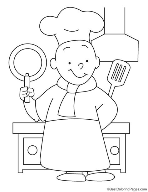 cook coloring page   cook coloring page  kids