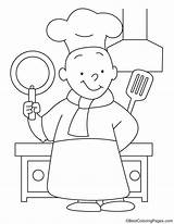 Cook Coloring Pages Kids sketch template