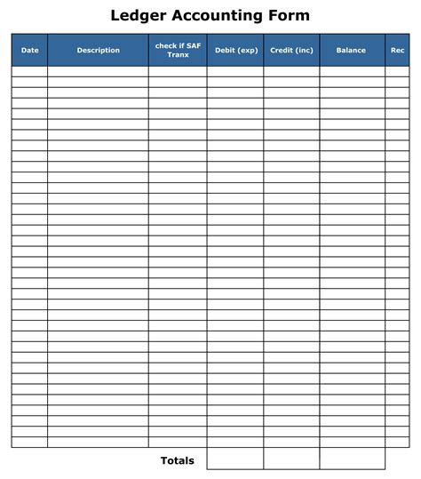 printable accounting ledger template