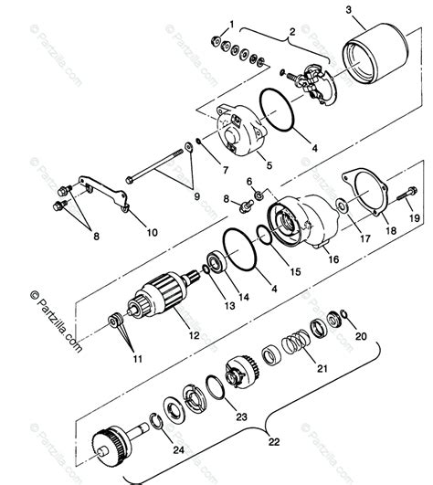 polaris atv  oem parts diagram  starting motor xplorer  partzillacom
