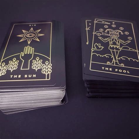 Black And Gold Foil Tarot Cards Magic Witchcraft And