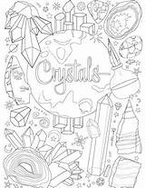 Coloring Crystals Book Shadows Pages Color Adult Printable Witch Wiccan Sheets Magick Kids Wicca Witchcraft Books Magic Grimoire 400px 74kb sketch template