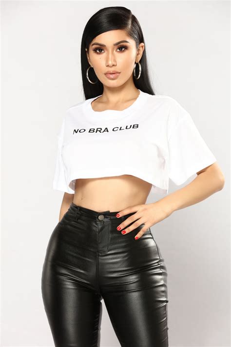 No Bra Club Tee White Fashion Nova Graphic Tees Fashion Nova