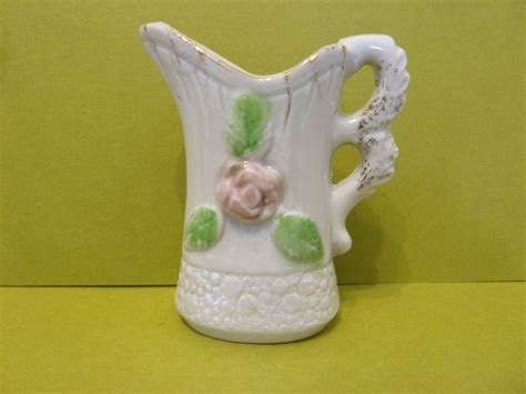 miniature pitcher  luster ware bottom front  bjsdodads  etsy shadow box pitcher luster