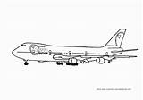 Coloring Airplane 747 Printable Boeing sketch template