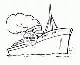 Steamship Wuppsy Coloring Pages Kids Transportation Printables Drawing sketch template