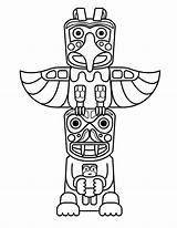 Totem Pole Poles Native American sketch template