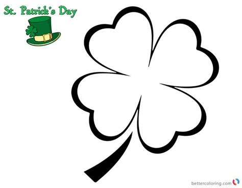 leaf clover coloring pages  st patrick day simple  kids
