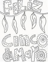 Mayo Cinco Coloring Pages Doodle Feliz Alley sketch template