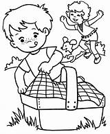 Picnic Coloring Pages Kids March Spring Family Clipart Colouring Activities Enjoy Picnics Printable Children Sheets Toddlers Ants Print Food Disney sketch template