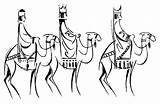 Kings Three Camels Coloring Wise Men Reyes Drawing Camel Clip Pages Magos Clipart Printable Epiphany Los Tres Silueta Christmas Caravan sketch template
