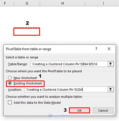 create  clustered column pivot chart  excel  easy steps