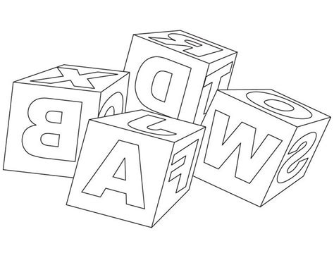 baby building blocks coloring page coloring pages