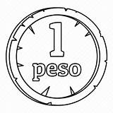 Peso Outline Coin Mexican Icon Money Line Currency Finance Thin Style Coins Editor Open sketch template
