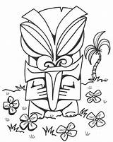 Tiki Coloring Pages Hawaiian African Tikki Head Masks Culture Girl Getcolorings Mask Drawings Printable 640px 57kb sketch template