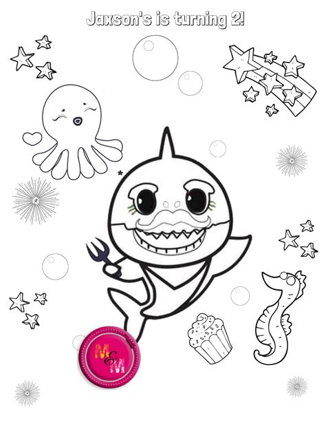 editable shark party birthday party coloring pages shark party activi