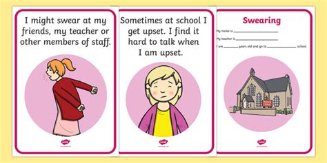 swearing social situation story teaching resource twinkl