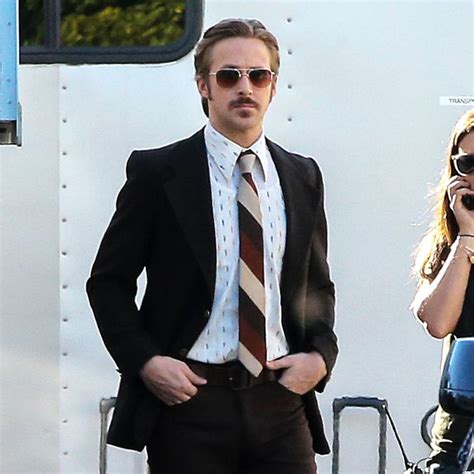 ryan gosling put a shady stache on his face