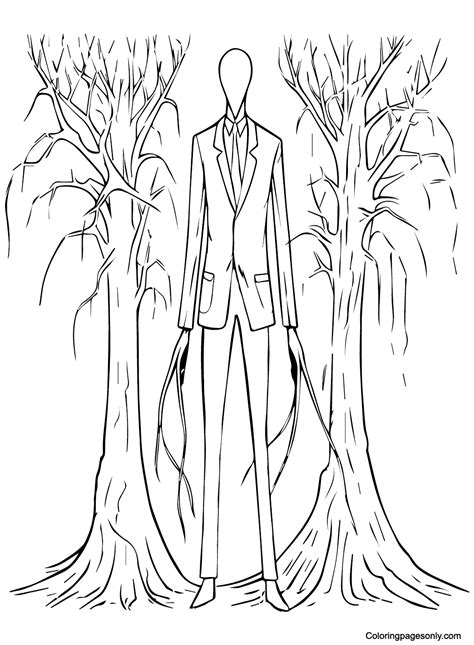 slender man pictures coloring page  printable coloring pages