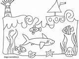 Colorare Pesci Disegni Bambini Paesaggio Sottomarino Squalo Barca Disegnare Paesaggi Colora Mammafelice sketch template